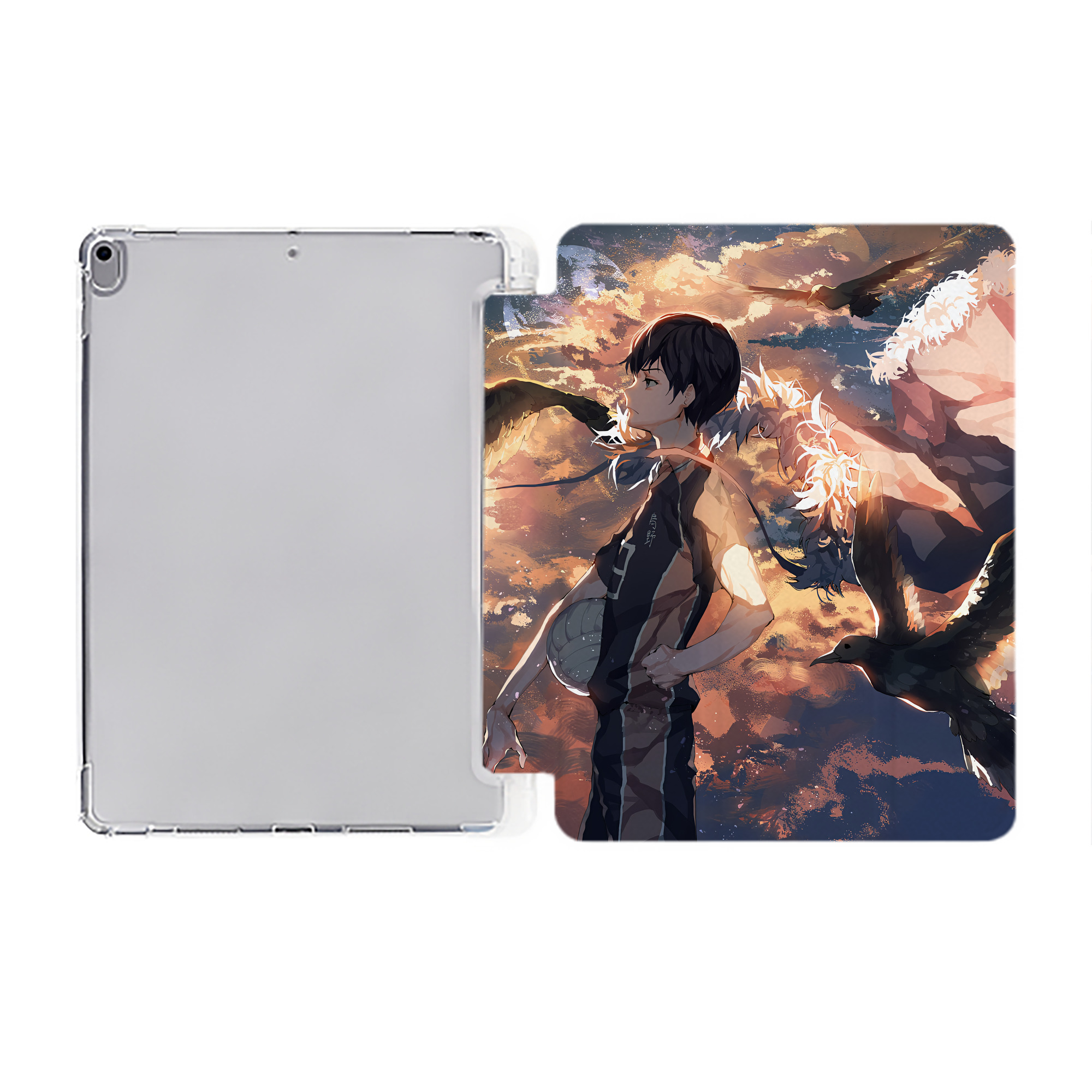 （画像用） ハイキュー!! Haikyu!! IPad ケース ペン収納付き 三つ折りスタンド PUレザー×シリコン 対応機種9.5/10.5/10.9インチ